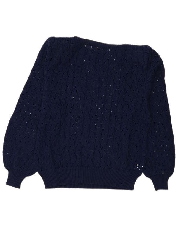 Luciana Damen Pullover mit U-Boot-Ausschnitt IT 50 XL Marineblaue Baumwolle