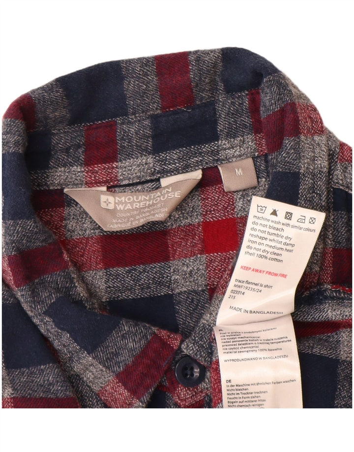 Mountain Warehouse Herren-Flanellhemd aus mittelrot karierter Baumwolle