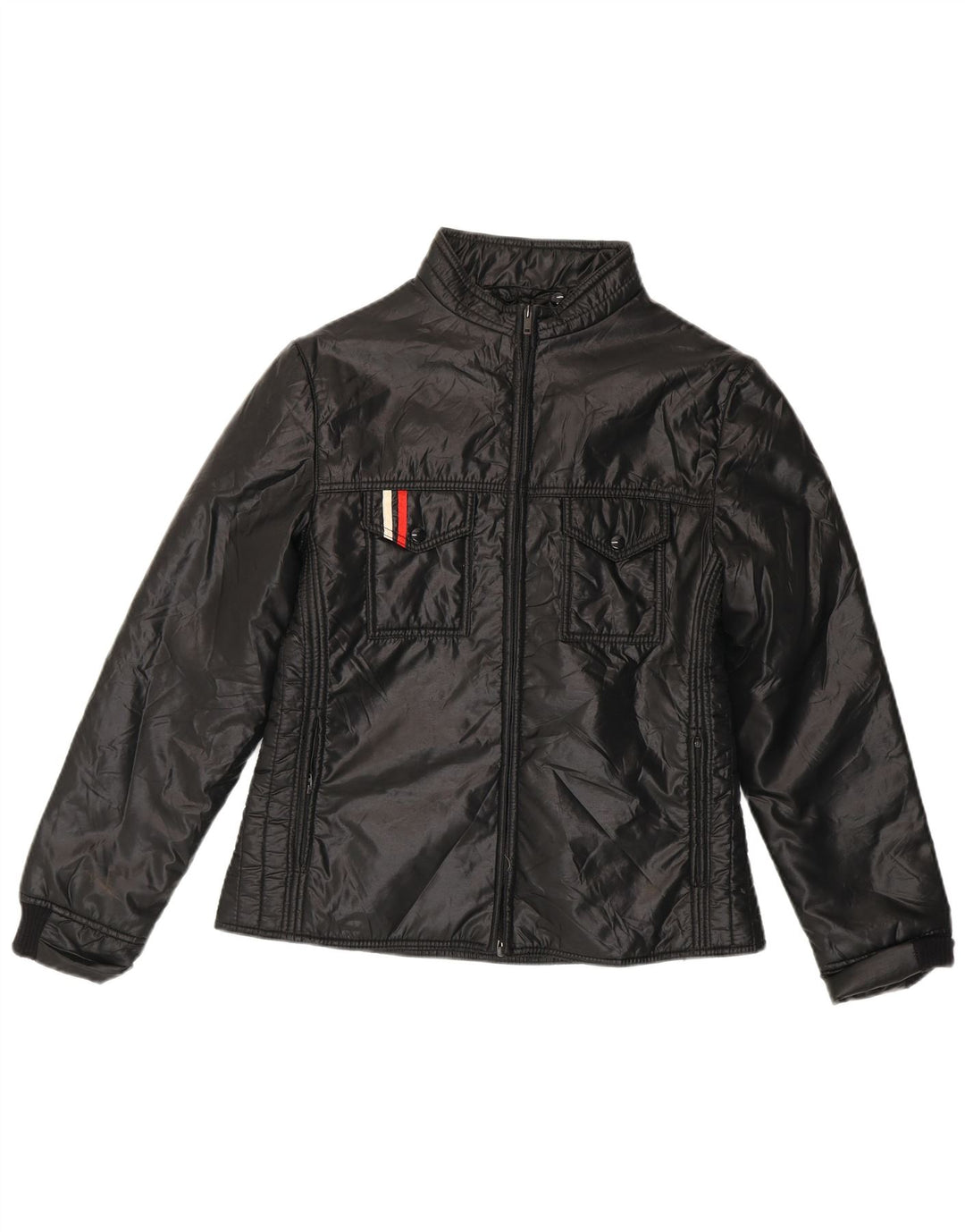 Vintage Damen Wattierte Jacke IT 48 XL Schwarz