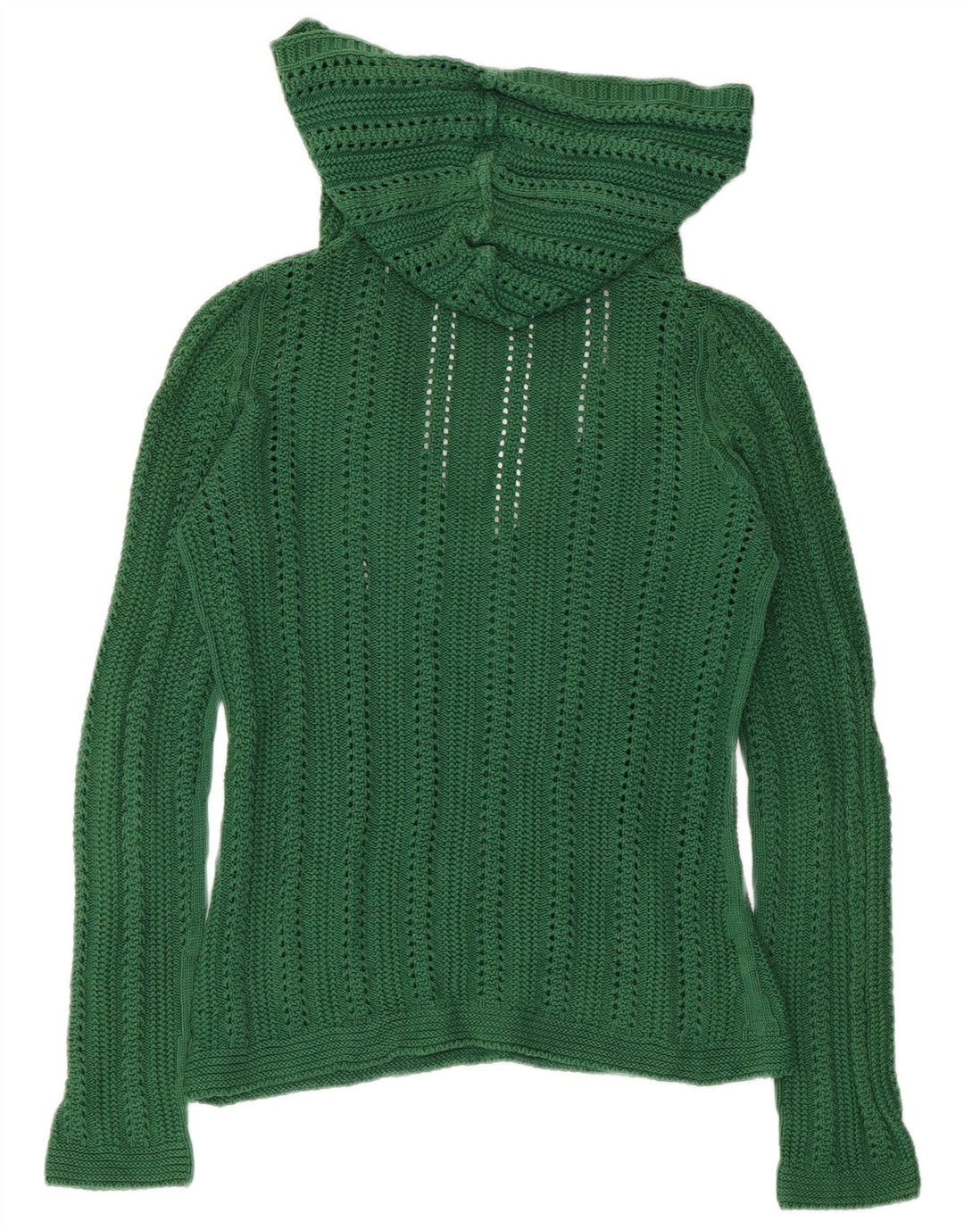 ZARA Damen-Pullover mit Kapuze, Gr. 10, Größe S, grün, Baumwolle