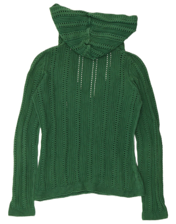 ZARA Damen-Pullover mit Kapuze, Gr. 10, Größe S, grün, Baumwolle
