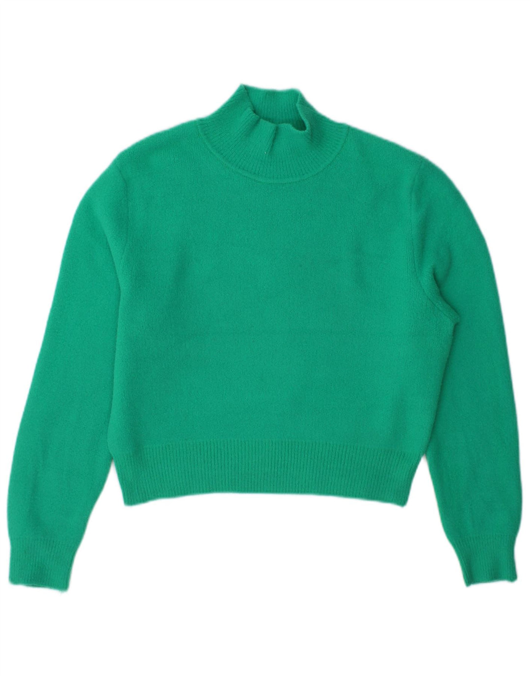 Zara Damen Crop Rollkragenpullover Pullover UK 14 Mittelgrün
