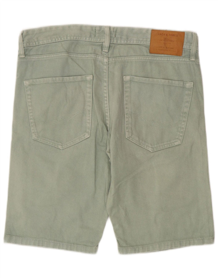 Jack & Jones Herren-Jeansshorts mit normaler Passform, Größe M, W32, grüne Baumwolle