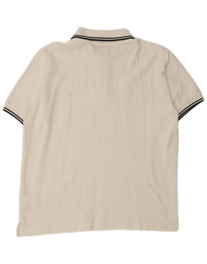 SEVENTY Herren-Poloshirt, mittelgroß, cremefarbene Baumwolle
