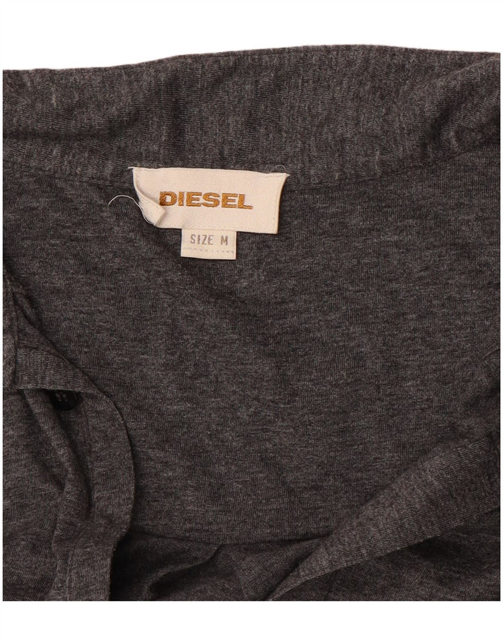 Diesel Damen Langarm-Polokleid UK 14 Mittelgrau gefleckt