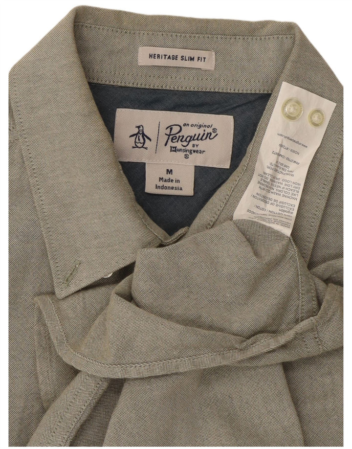 Penguin Herren Heritage Slim Fit Hemd aus mittlerer Khaki-Baumwolle