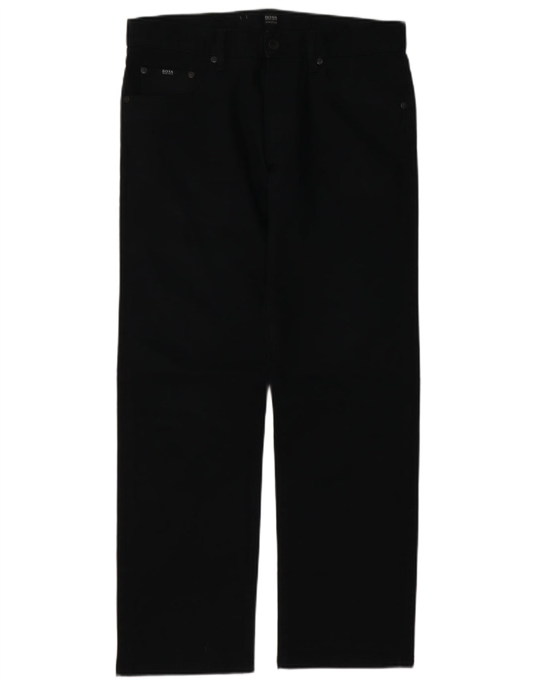 HUGO BOSS Herren Straight Jeans W33 L29 Schwarze Baumwolle