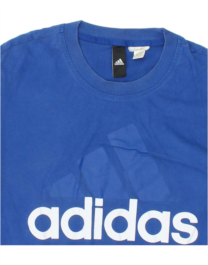 ADIDAS Mens Graphic T-Shirt Top Small Blue Cotton Vintage Adidas and Second-Hand Adidas from Messina Hembry 