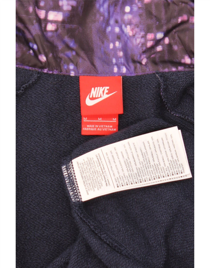 Nike Herren-Kapuzenpullover mit Reißverschluss, mittellila, geometrische Baumwolle