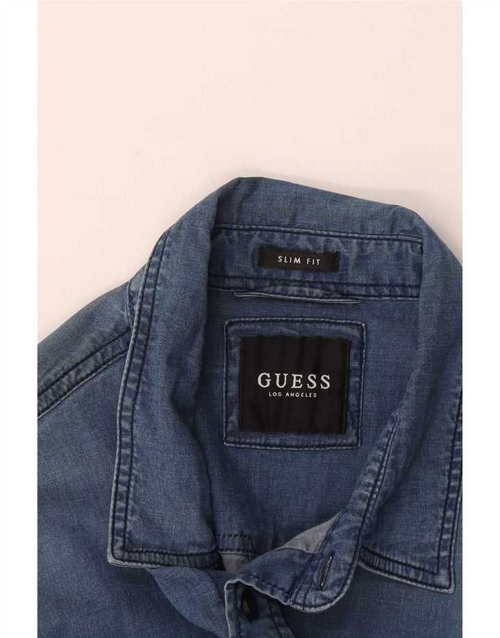 Guess Slim-Fit-Jeanshemd für Herren, Größe S, Blau