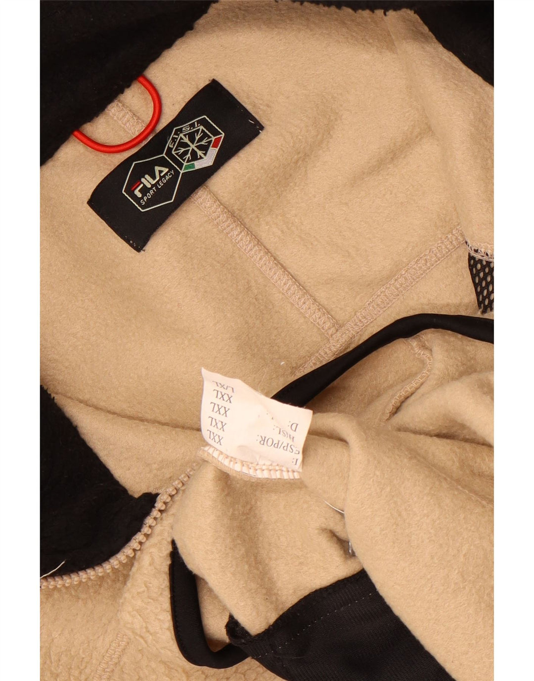 Fila Herren Fleecejacke UK 44 2XL Beige Farbblock