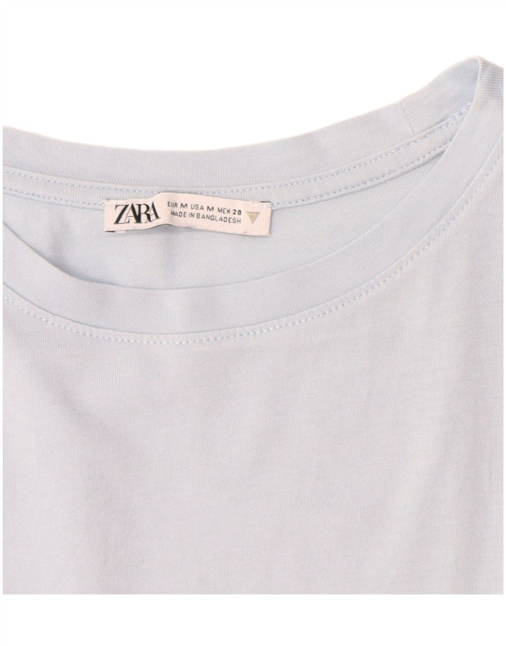 Zara Damen T-Shirt Top UK 14 Mittelblau