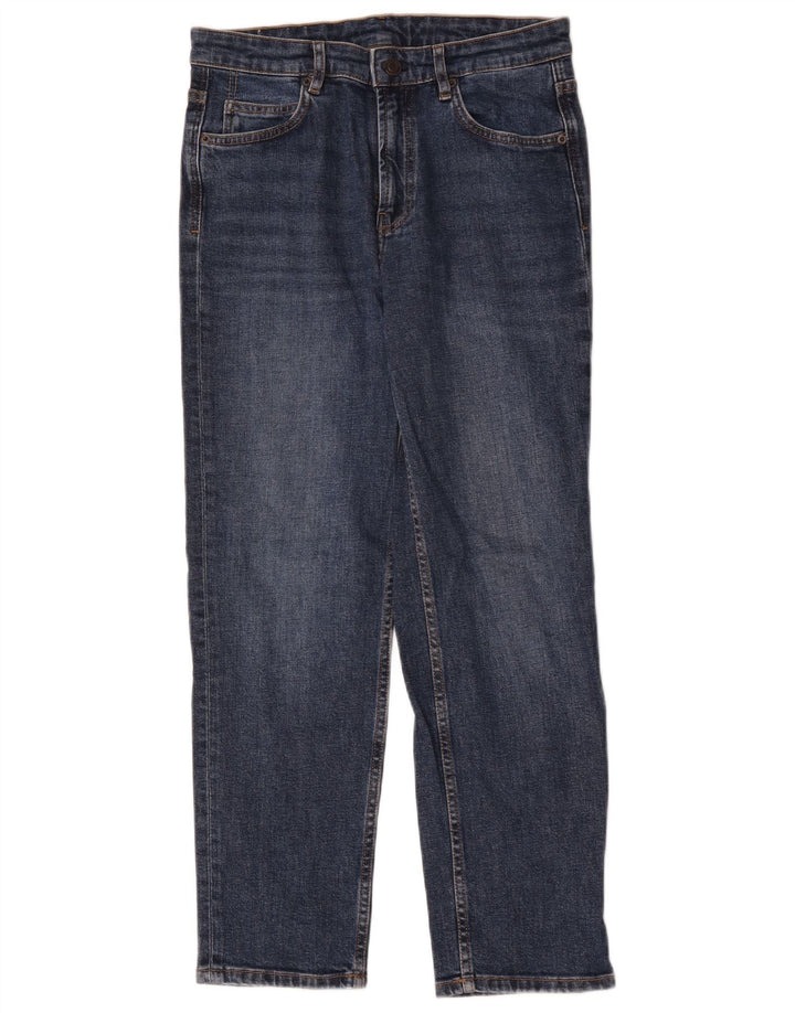 Massimo Dutti Damen Straight Jeans W30 L27 Blaue Baumwolle