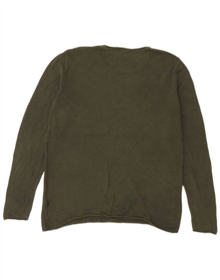 Jack & Jones Herren-Pullover mit Rundhalsausschnitt, Größe L, Grün