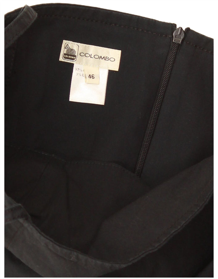 Colombo Damen-Sommerkleid IT 46 Large aus schwarzer Baumwolle
