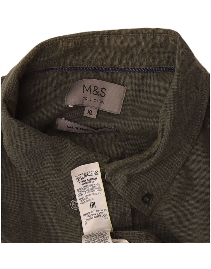 Marks & Spencer Herrenhemd XL Khaki Baumwolle