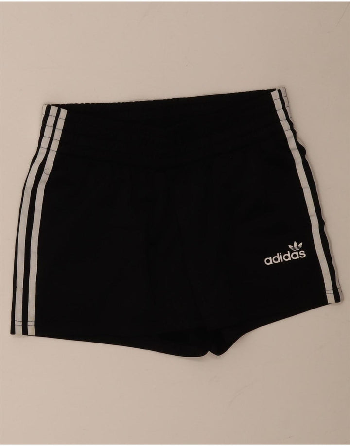 ADIDAS Damen Sportshorts UK 12 Medium Schwarz Polyester