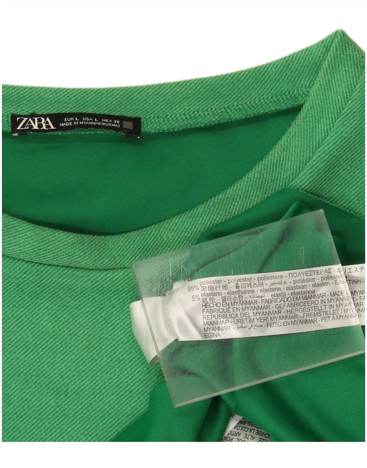 Zara Damen Etuikleid UK 16 Large Grün Polyester