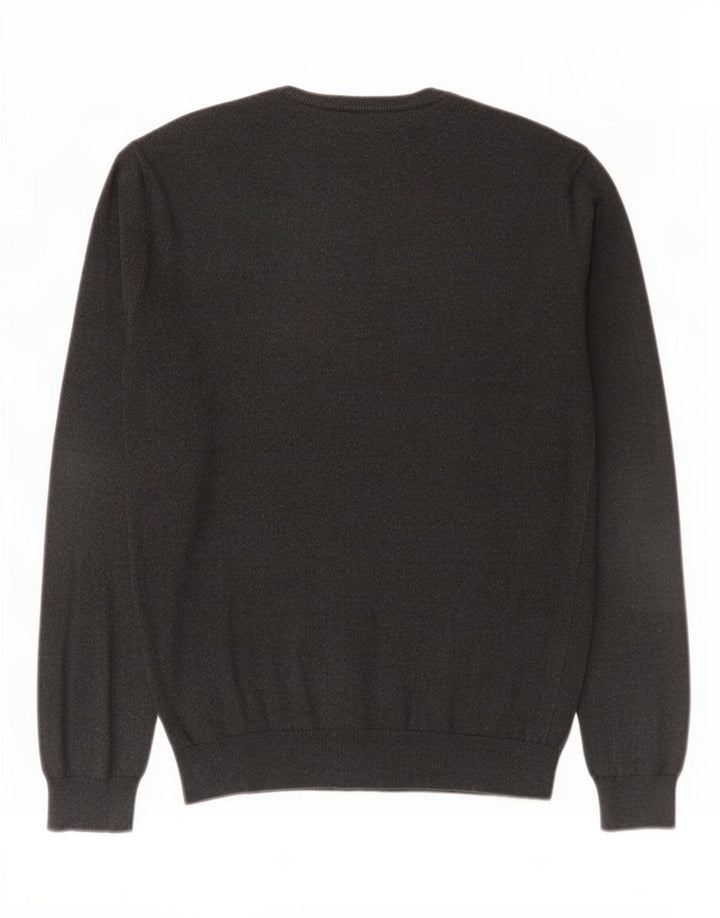 Jack Wills Herren-Pullover mit Rundhalsausschnitt aus mittelgrauer Baumwolle