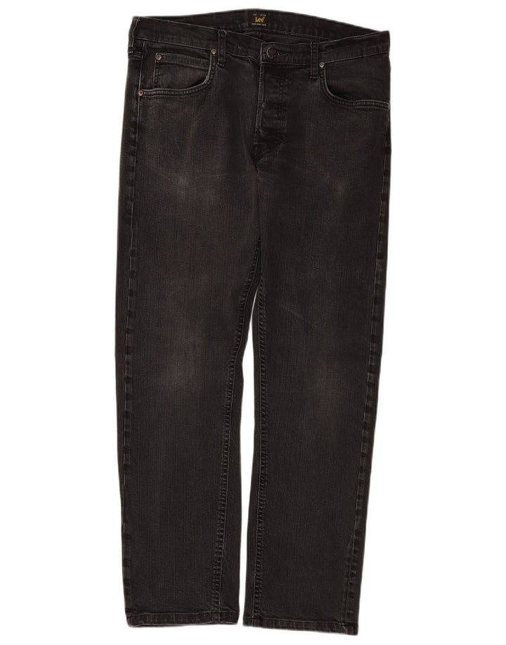 Lee Herren Daren Straight Jeans W33 L29 Schwarze Baumwolle