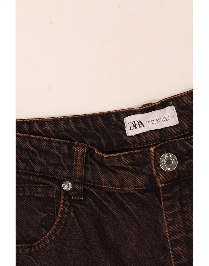 Zara Damen Straight Jeans EU 40 Medium W30 L33 Braun