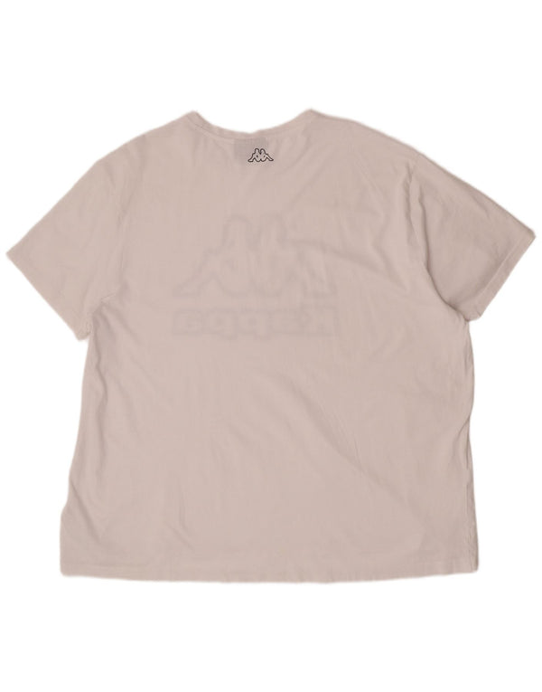 Kappa Herren Grafik T-Shirt Top 4XL Weiße Baumwolle