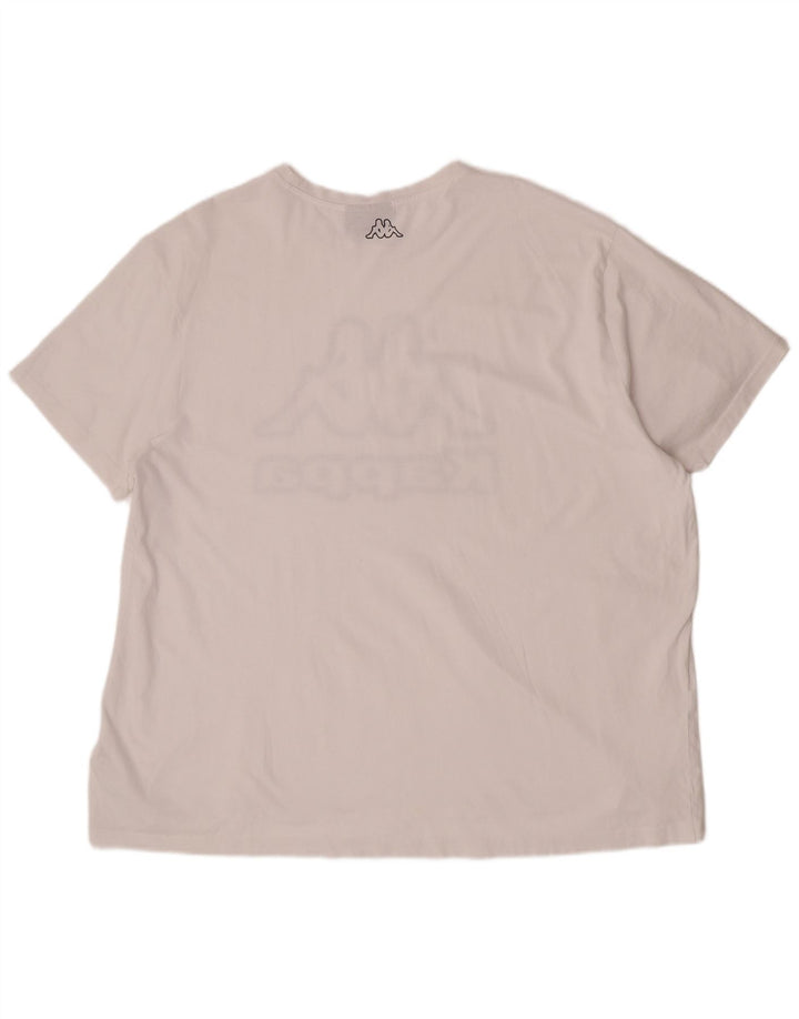 Kappa Herren Grafik T-Shirt Top 4XL Weiße Baumwolle