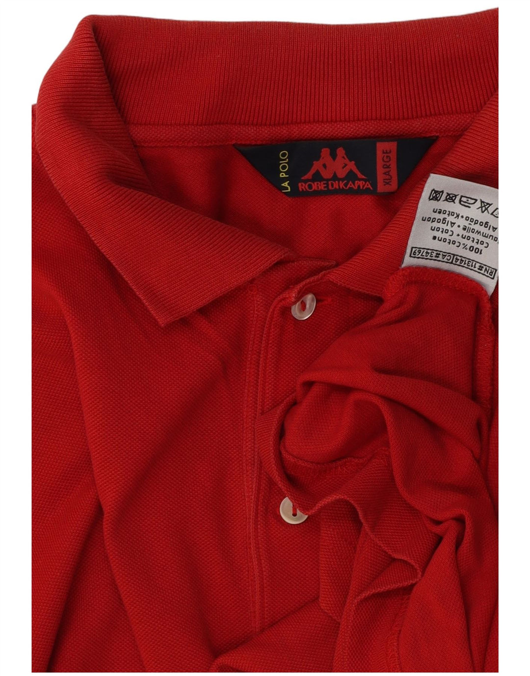Kappa Herren Poloshirt XL Rot Baumwolle