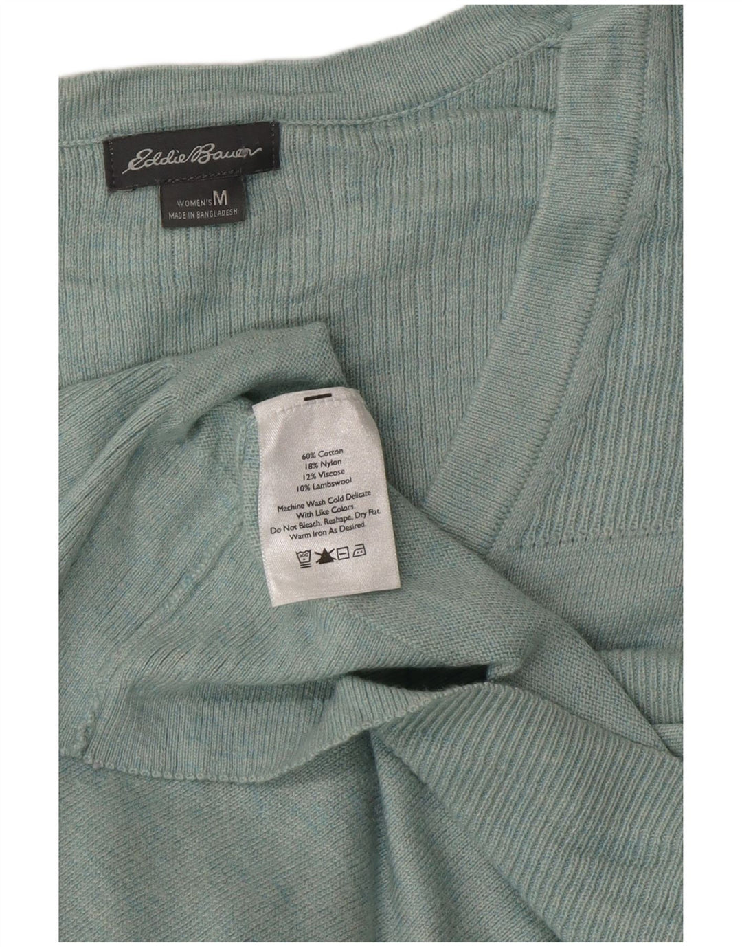 EDDIE BAUER Womens Cardigan Sweater UK 14 Medium Green Cotton Vintage Eddie Bauer and Second-Hand Eddie Bauer from Messina Hembry 