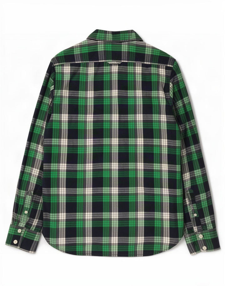 Superdry Herren-Hemd, groß, grün kariert, Baumwolle