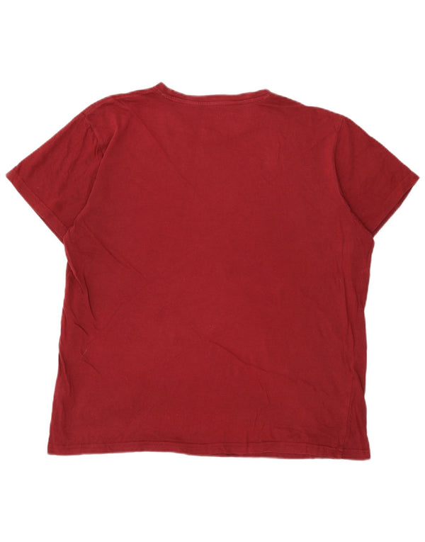 Pierre Cardin Herren T-Shirt Top XL Burgund Baumwolle