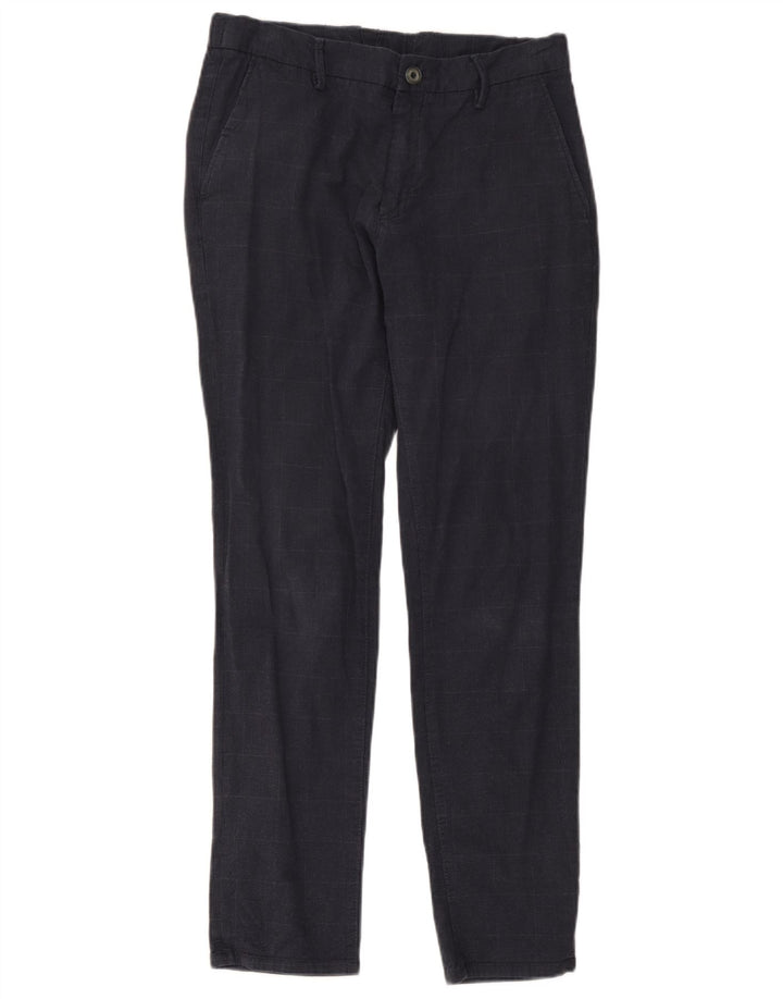 Massimo Dutti Herren Chinohose EU 42 Large W32 L29 Marineblau kariert