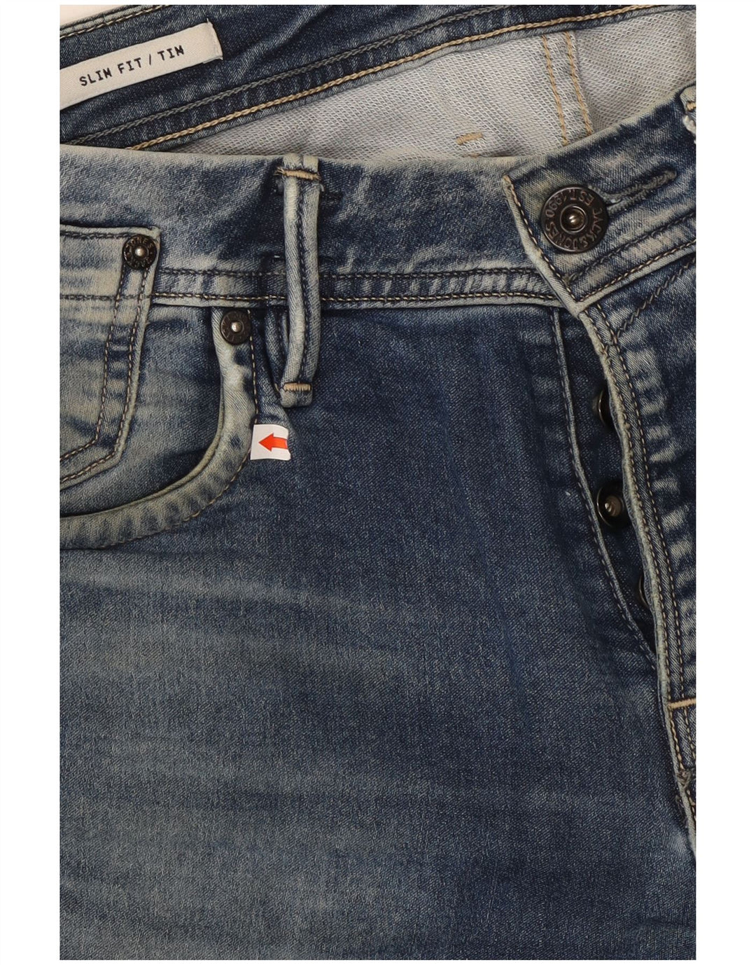 JACK & JONES Herren Tim Slim Jeans W30 L34 Blaue Baumwolle