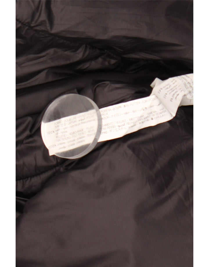 ZARA Damen-Übergroßer Mantel mit Kapuze, UK 6, XS, schwarzes Nylon