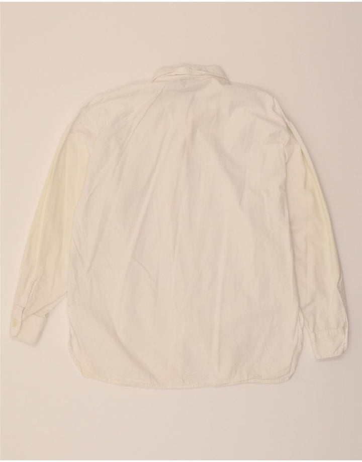 MAX & CO. Womens Longline Loose Fit Shirt UK 12 Medium  White Cotton Vintage Max & Co. and Second-Hand Max & Co. from Messina Hembry 