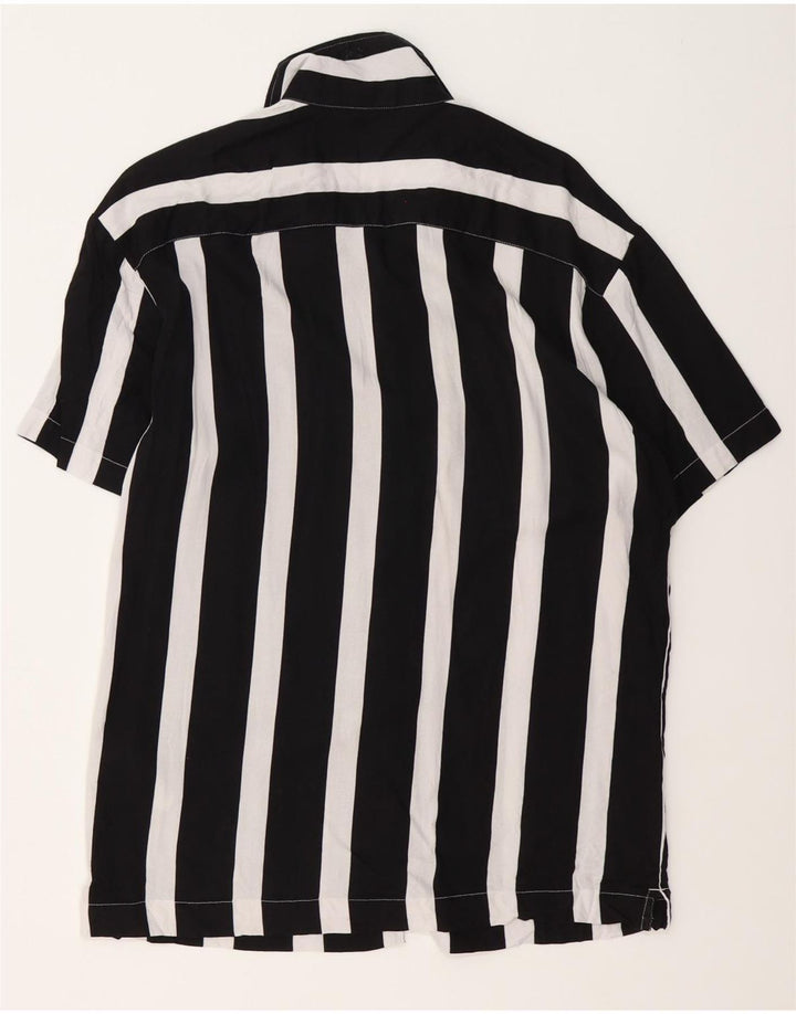 Jack & Jones Herren Kurzarmhemd Mittelschwarz gestreift Viskose