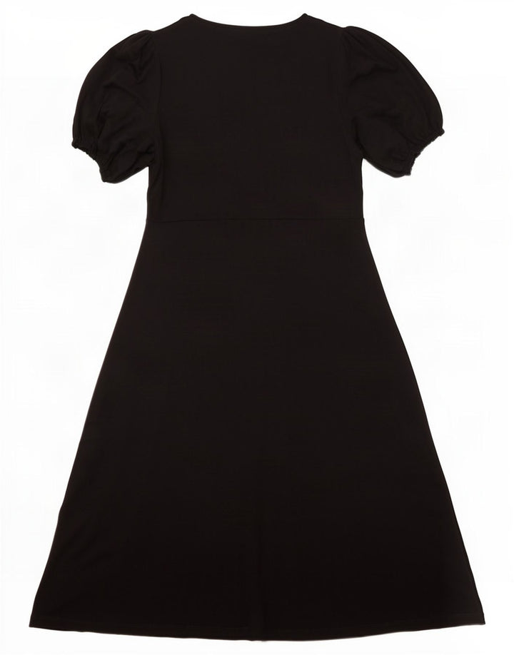 Marks & Spencer Damen A-Linien-Kleid UK 12 Mittelschwarze Viskose