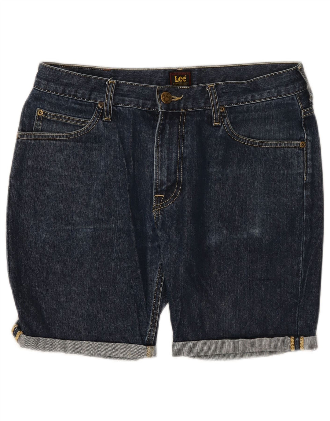Lee Herren Rider Denim Shorts W31 Mittelmarineblaue Baumwolle