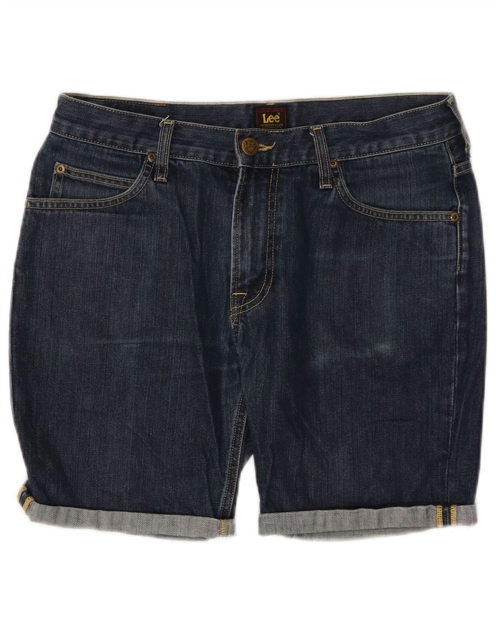 Lee Herren Rider Denim Shorts W31 Mittelmarineblaue Baumwolle