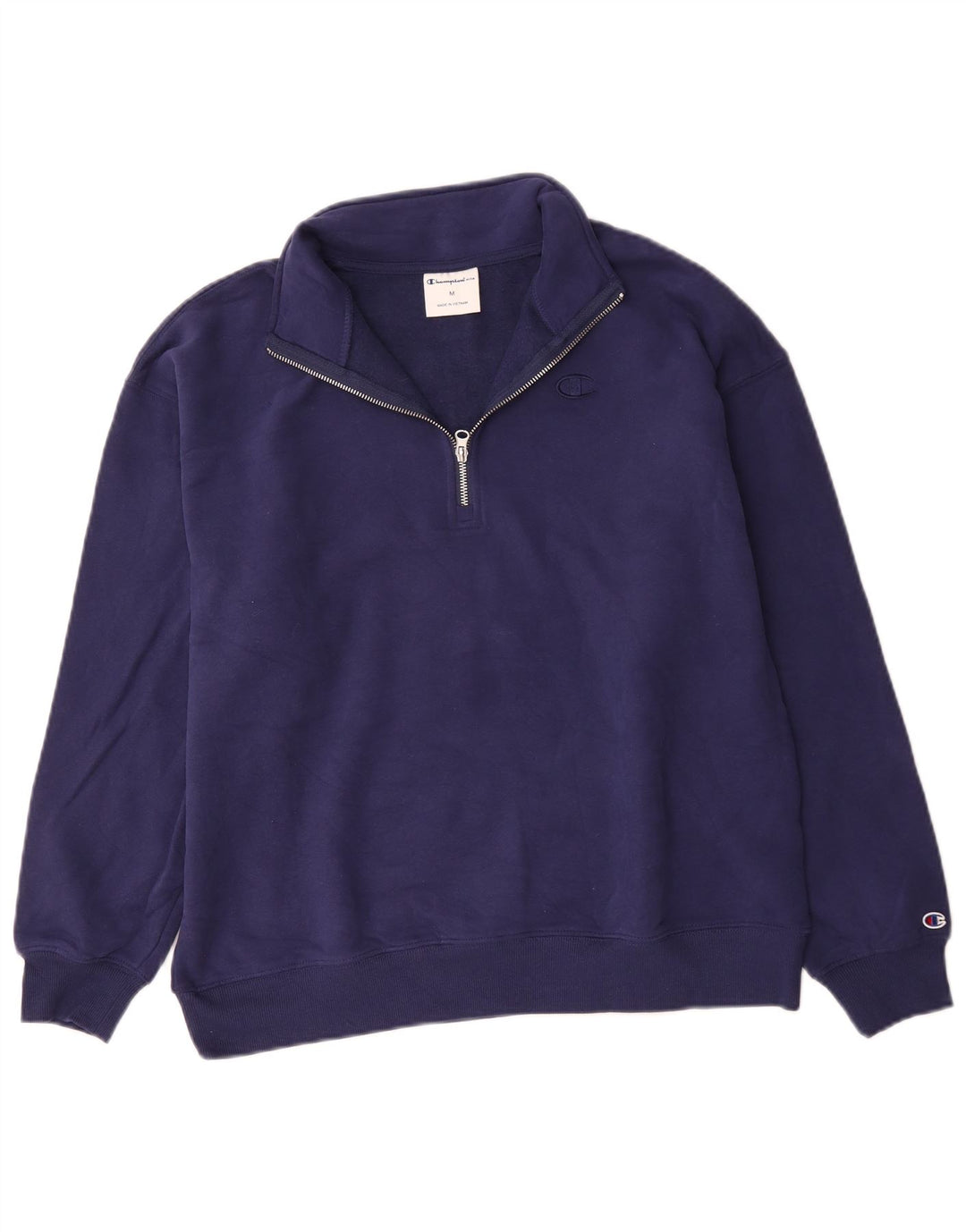 Champion Herren-Sweatshirt mit Reißverschluss am Hals, mittlere marineblaue Baumwolle