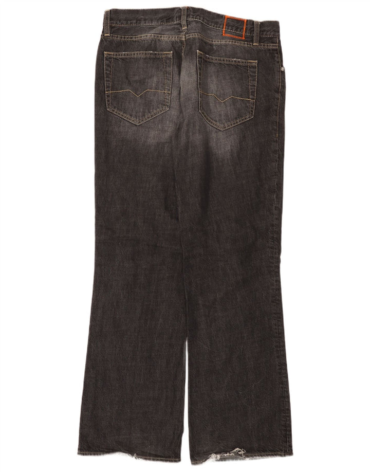 HUGO BOSS Herren Bootcut Jeans W34 L32 Schwarze Baumwolle