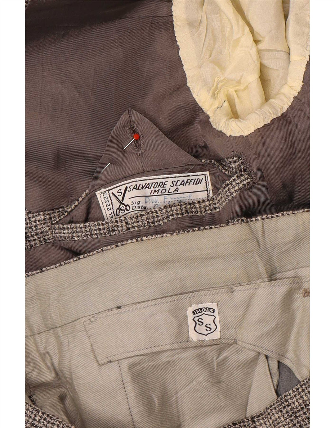 Vintage Herrenanzug mit 2 Knöpfen, UK 38, Mittel W30 L34, Grau meliert