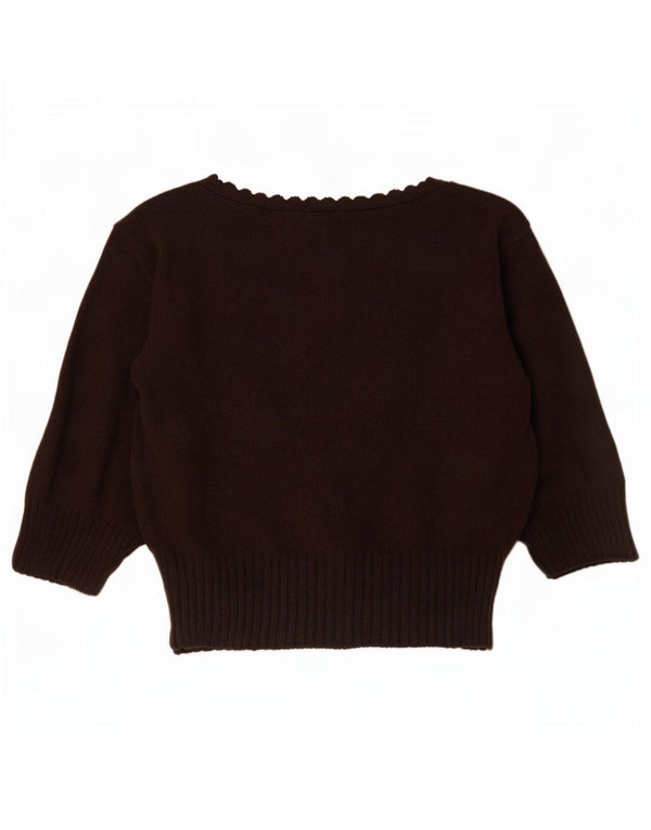 Bay Kurzarm-Bolero-Pullover für Damen, Gr. 8, klein, braun, Acryl