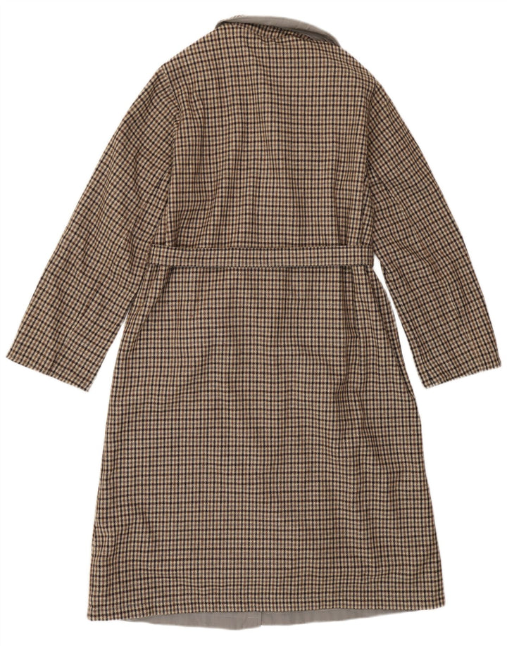Vintage Damen Reversibler Wendemantel IT 46 Small Grey Check