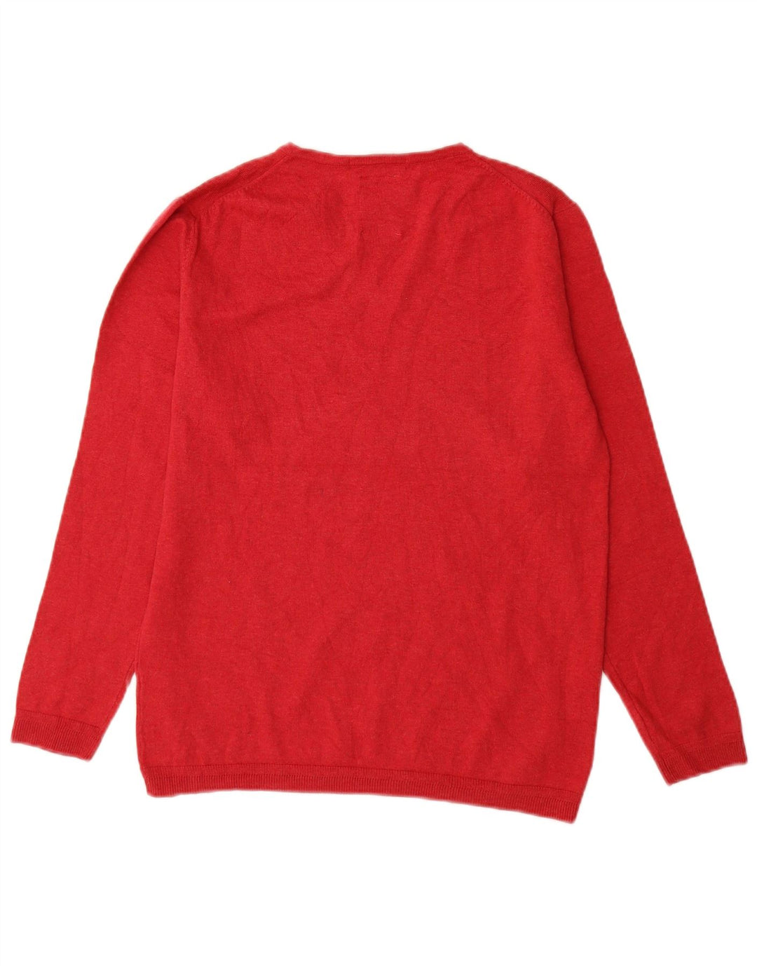 Zara Jungen-Pullover mit V-Ausschnitt, 13–14 Jahre, rote Baumwolle