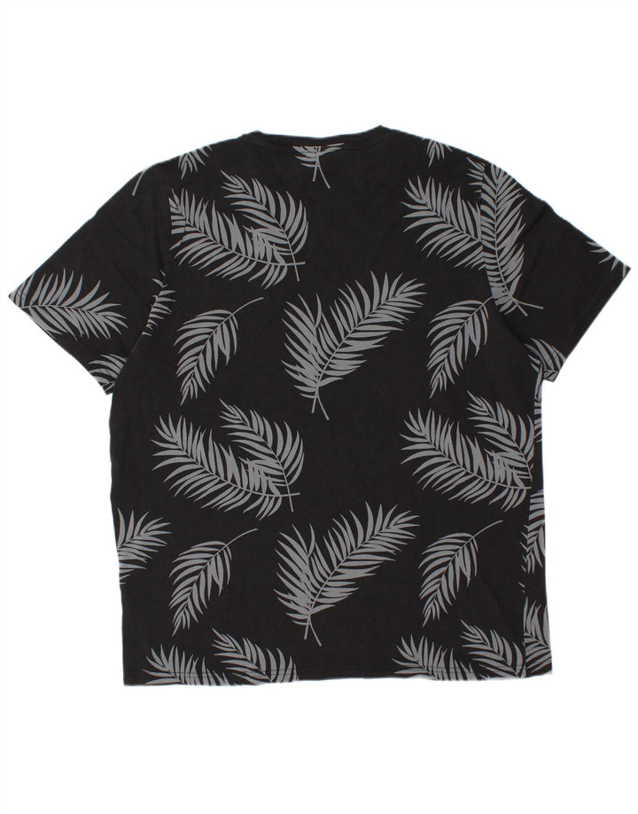 Puma Herren T-Shirt Top Große schwarze Baumwolle mit Blumenmuster