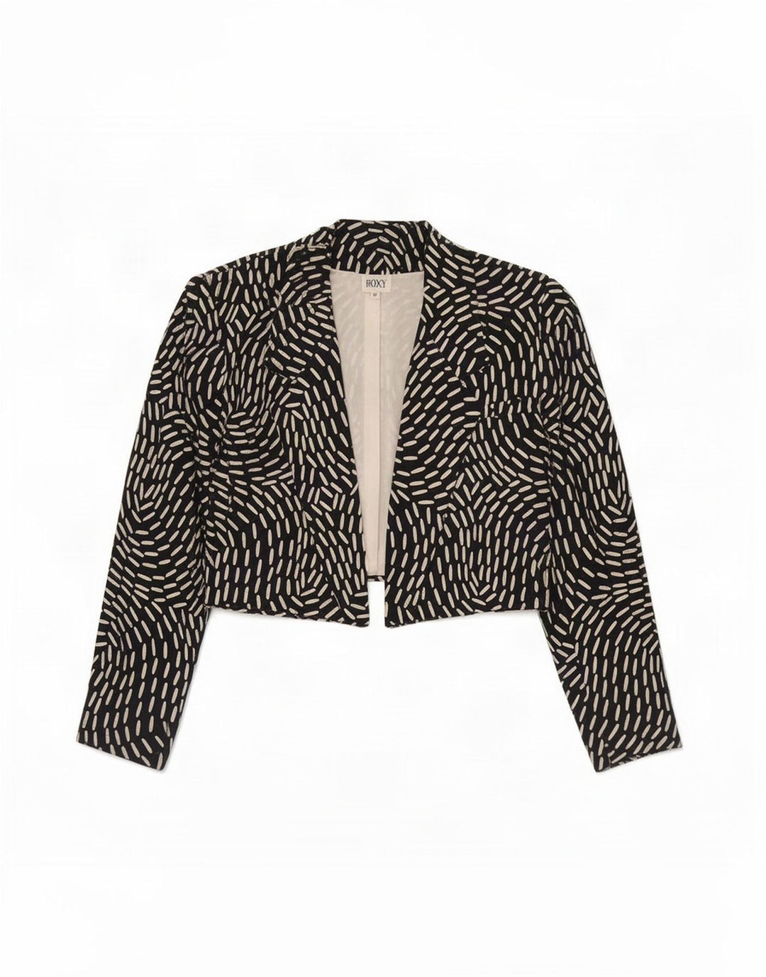 Roxy Damen-Bolerojacke mit abstraktem Muster, EU 40, mittlere schwarze Seide