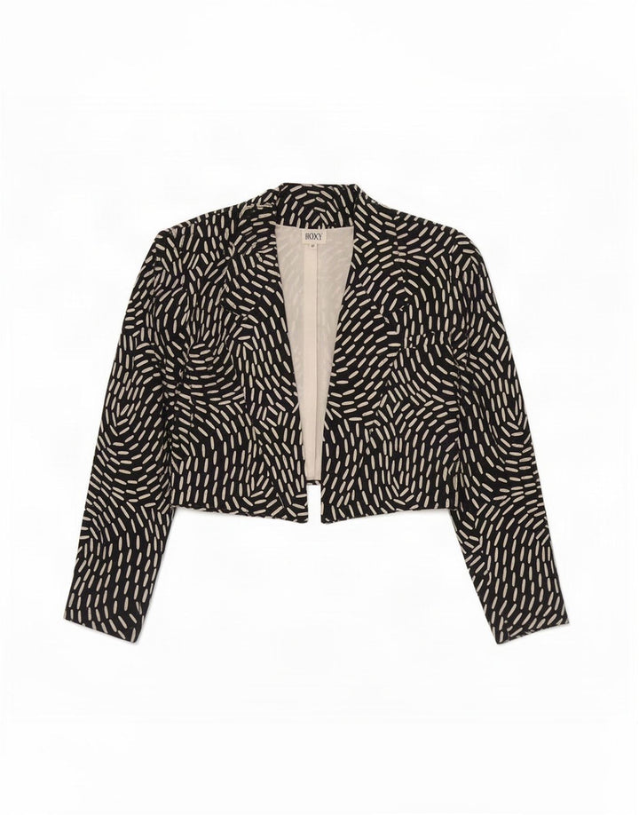 Roxy Damen-Bolerojacke mit abstraktem Muster, EU 40, mittlere schwarze Seide