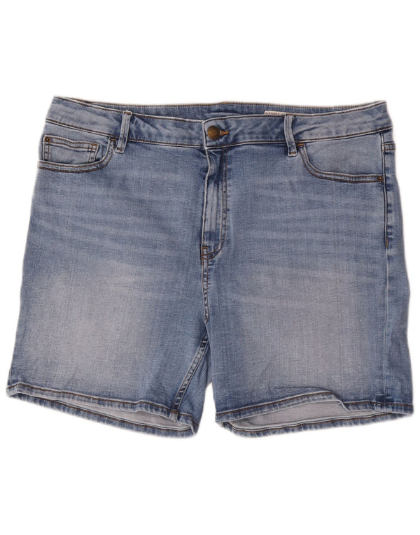 Marks & Spencer Damen Jeansshorts UK 18 XL W36 Blaue Baumwolle