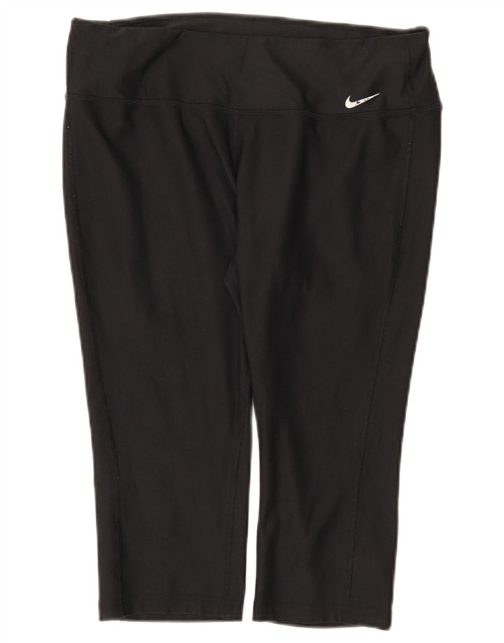 Nike Damen Capri-Leggings UK 14 Large Schwarz Polyester Sport